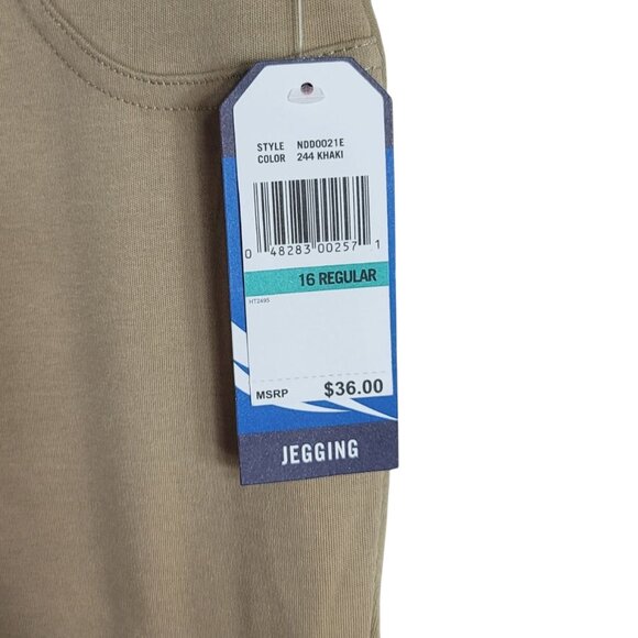 Nautica School Uniform Jeggings Khaki SZ 16 Pants Flat Front Pull On Pockets NWT - Picture 5 of 7